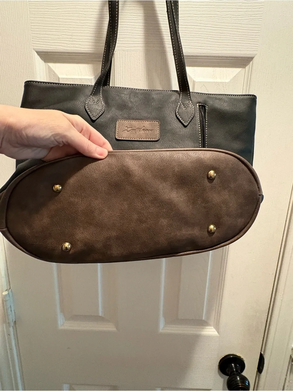 Black and Brown Two-Tone Tote Bag - Classic Everyday Carry